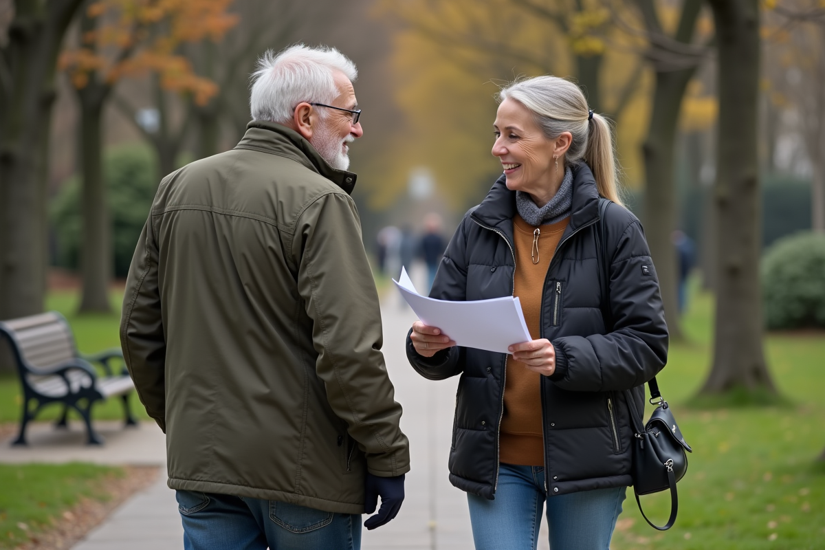 Père et fille discutant d
