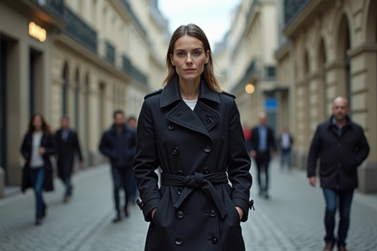 Femme journaliste élégante marchant dans les rues de Paris, vie privée et vie publique d'une personnalité médiatique française